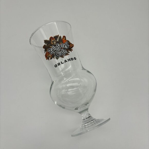 Rainforest Cafe Orlando 8" Hurricane Collectors Disney Souvenir Glass - Picture 1 of 9